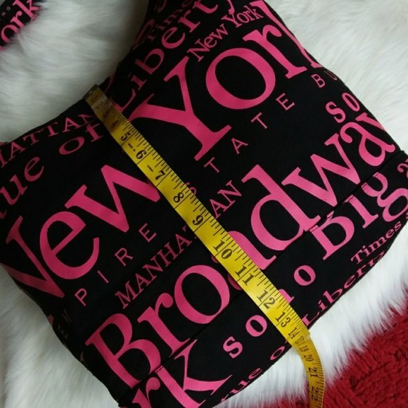 Jay Joshua Pink Black Canvas Tote Shoulder Bag - Picture 5 of 7